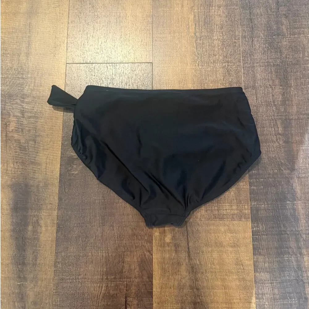 Albion Fit Simone Bikini Bottom Black Tie Waist Swim Size XS